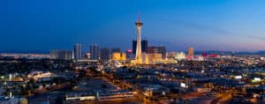 Skyline from our furnished apartments in Vegas - Emerald Suites